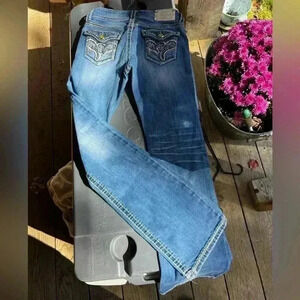 Dryad Women's 27x33 Skinny Boot Cut Rhinestone Western Rodeo Denim Jeans